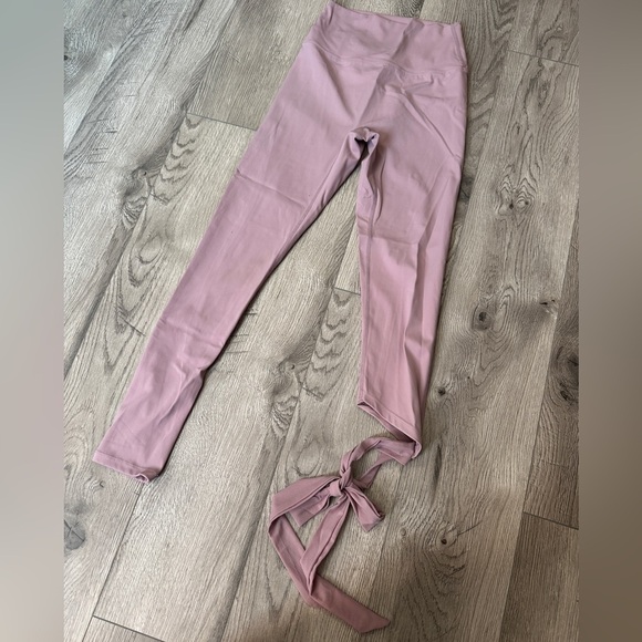 seer pastel pink ribbon tie up legging size small - Picture 3 of 7